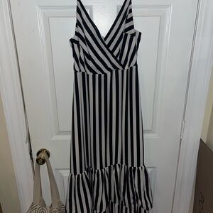 Banana Republic Black and White Striped Dress